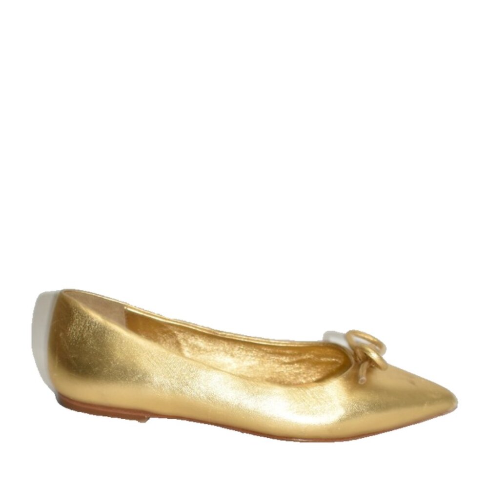 New! Larroud Lee Flat Ballet Shoes Metallic Gold Size 5.5 DD222A